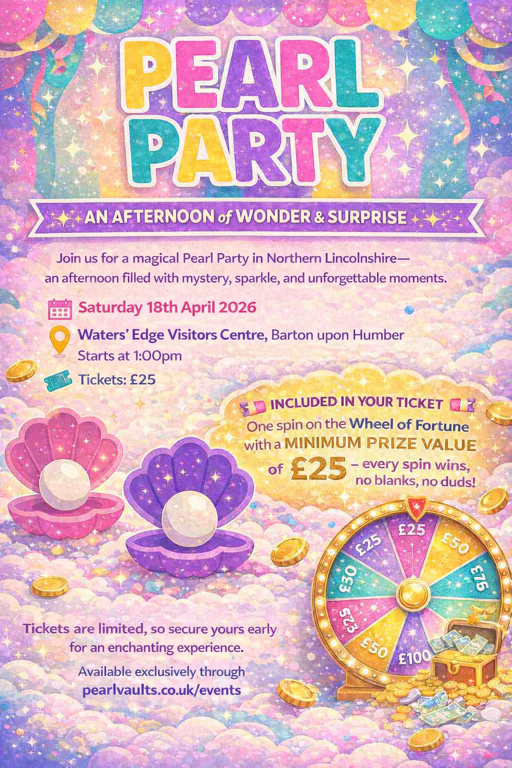 Pearl Party Ticket - 18th April 2026 Barton Upon Humber